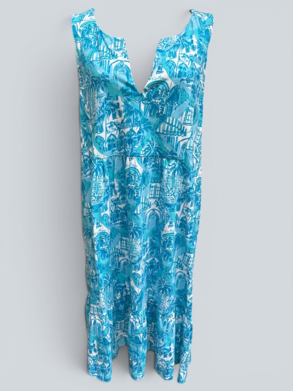 Lilly Pulitzer Lindy Dress Amalfi Blue Sunny State Of Mind XL New - Picture 3 of 11